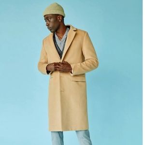 Coat Camel NOTCHED LONGLINE COAT